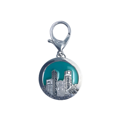 شراء Singapore Shiny Silver Translucent Enamels Keychain – A Stunning Tribute to Urban Elegance التصنيع عبر الإنترنت
